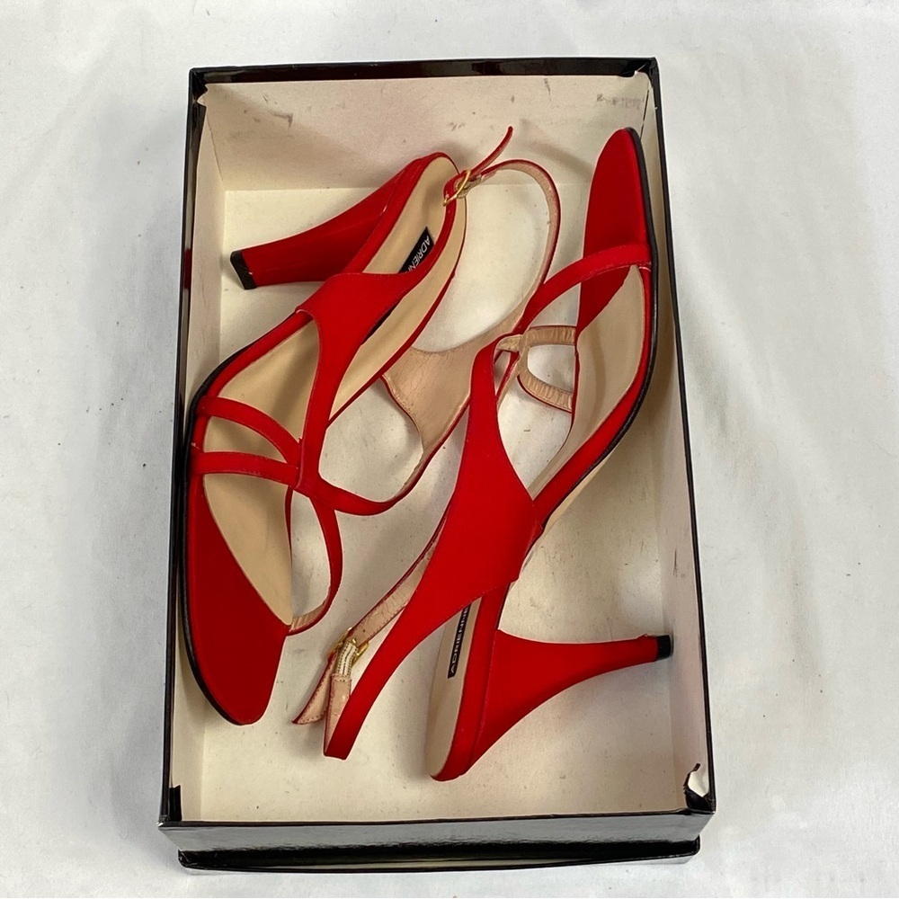 Adrienne Vittadini Gaia Arianna Red Heeled Slingback Size 10 Medium Leather Sole - Picture 16 of 16
